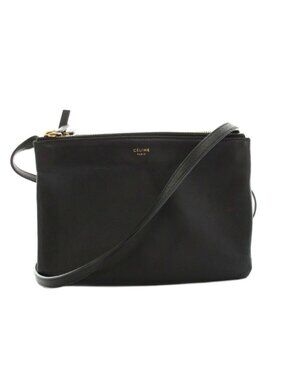 Celine Trio Small Shoulder Bag Leather Black YM